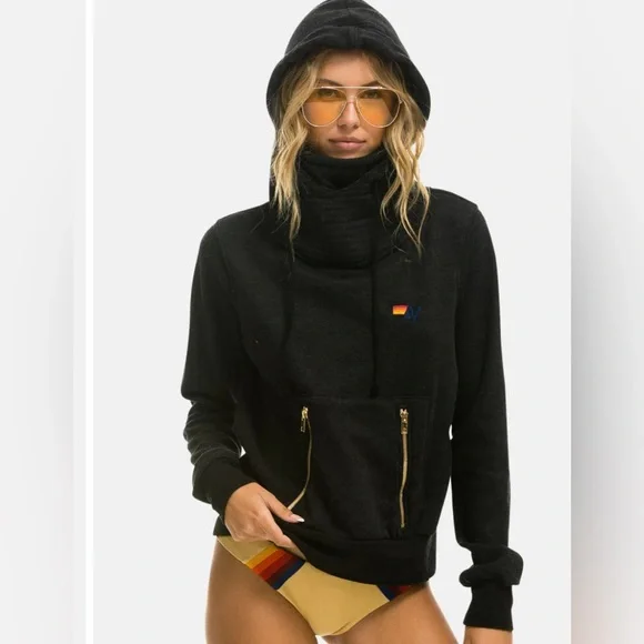 Aviator nation NINJA PULLOVER HOODIE - CHARCOAL size XS unisex - Picture 1 of 6